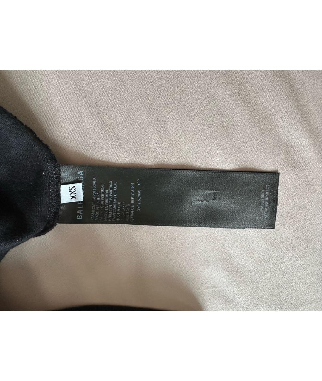 BALENCIAGA Черная хлопковая футболка, фото 3