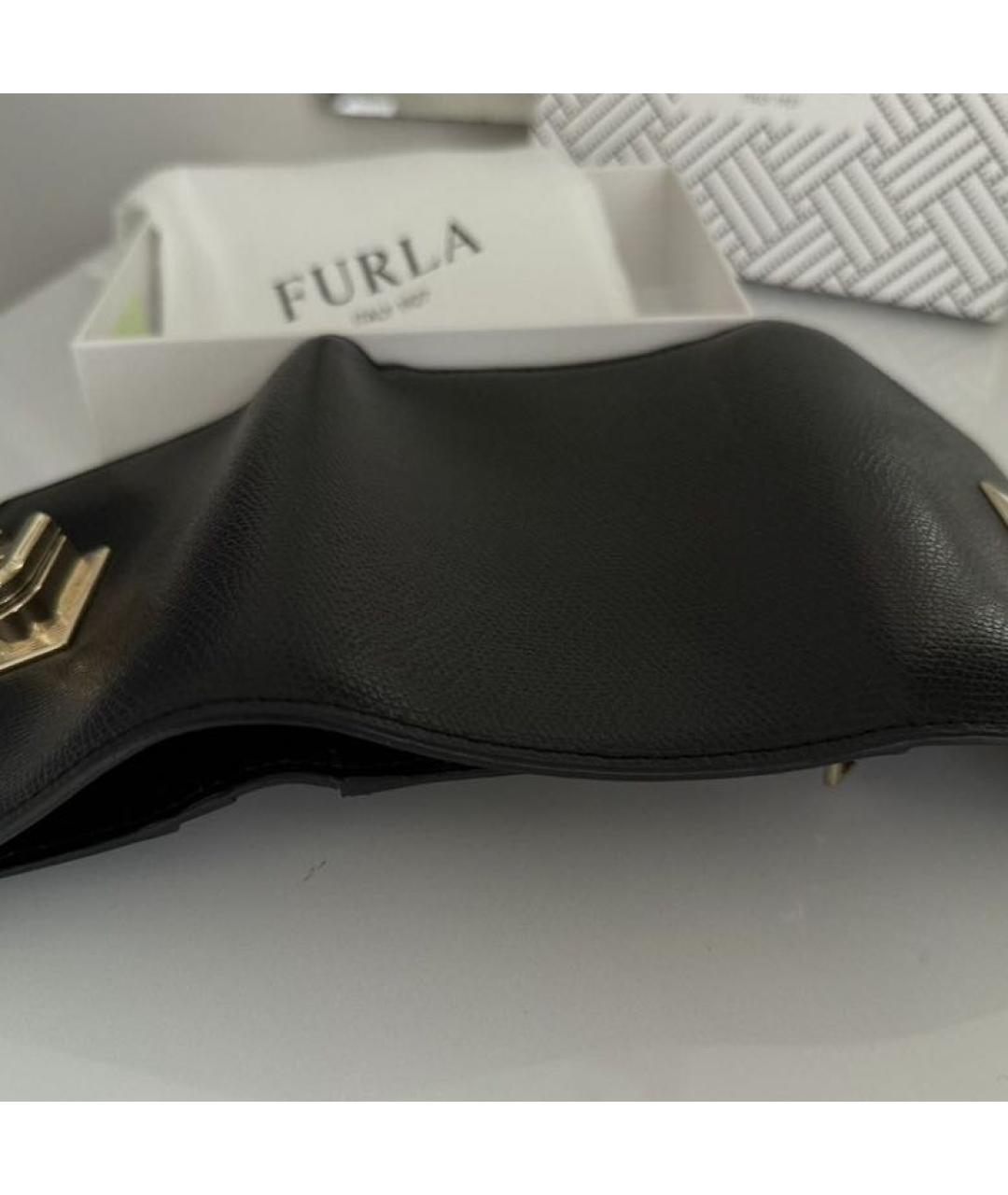 FURLA Черный кожаный кошелек, фото 3