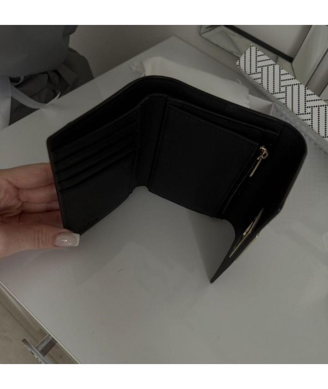 FURLA Черный кожаный кошелек, фото 4