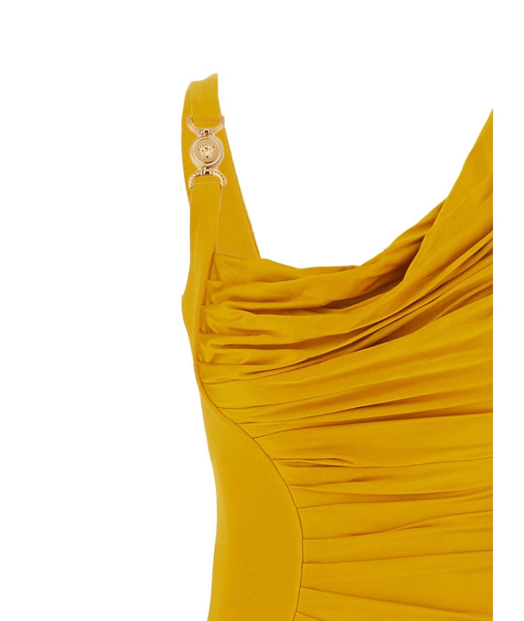 VERSACE Оранжевое вискозное вечернее платье, фото 2