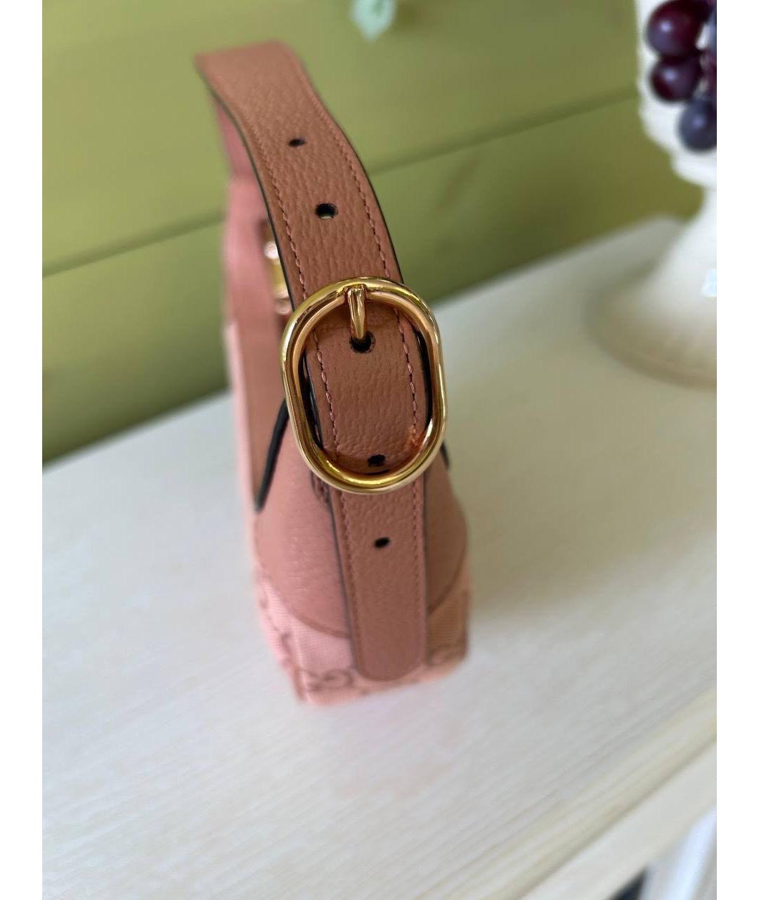 GUCCI Коралловая кожаная сумка с короткими ручками, фото 5