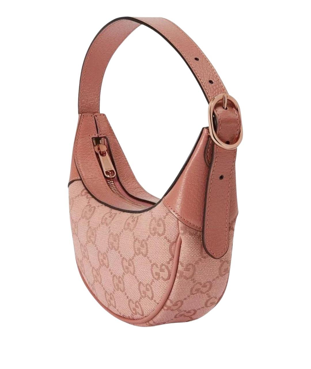 GUCCI Коралловая кожаная сумка с короткими ручками, фото 1