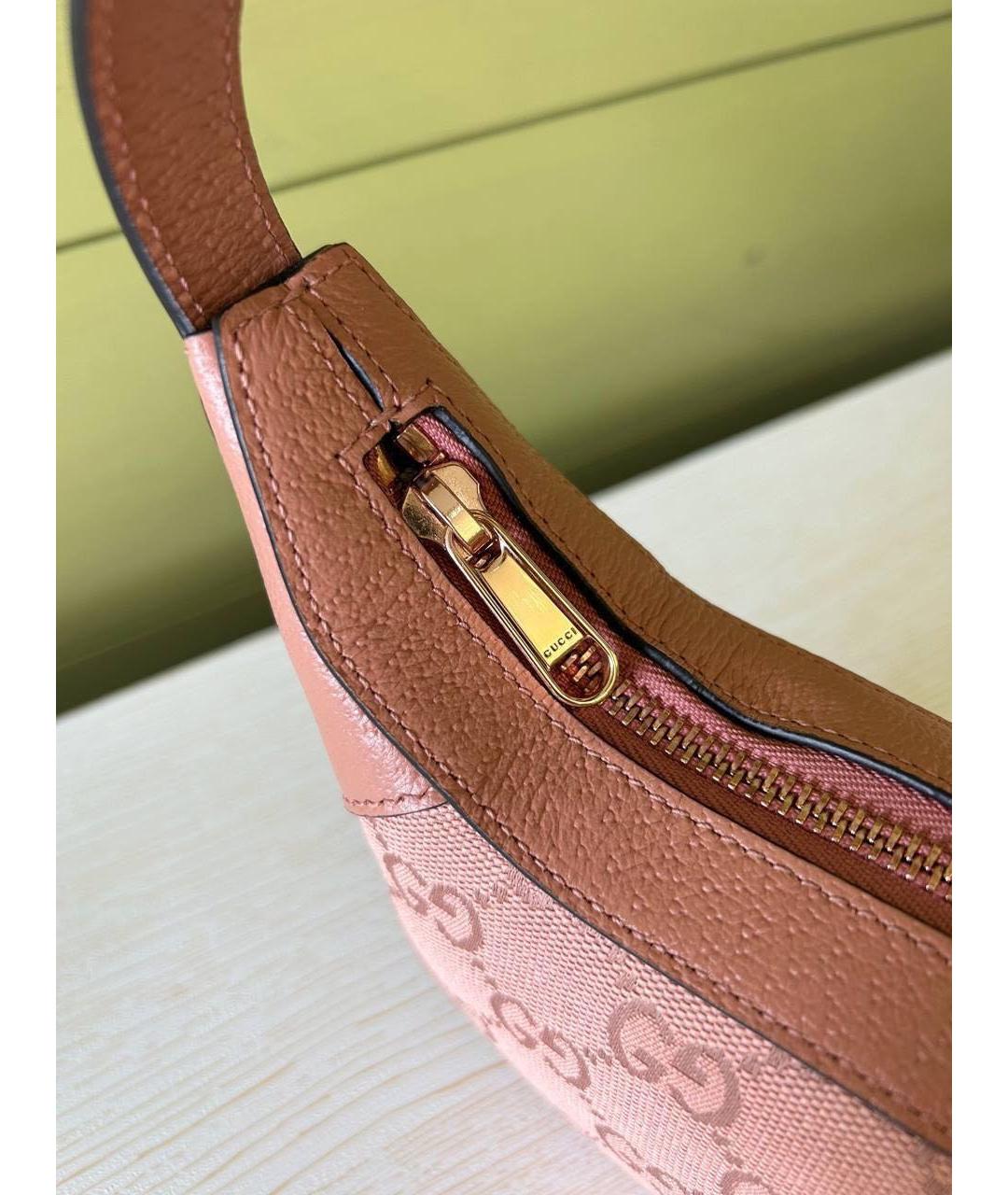 GUCCI Коралловая кожаная сумка с короткими ручками, фото 4