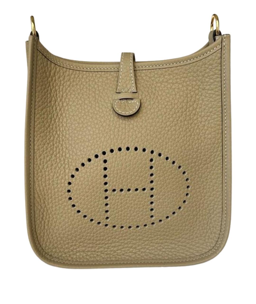 HERMES Бежевая кожаная сумка через плечо, фото 1