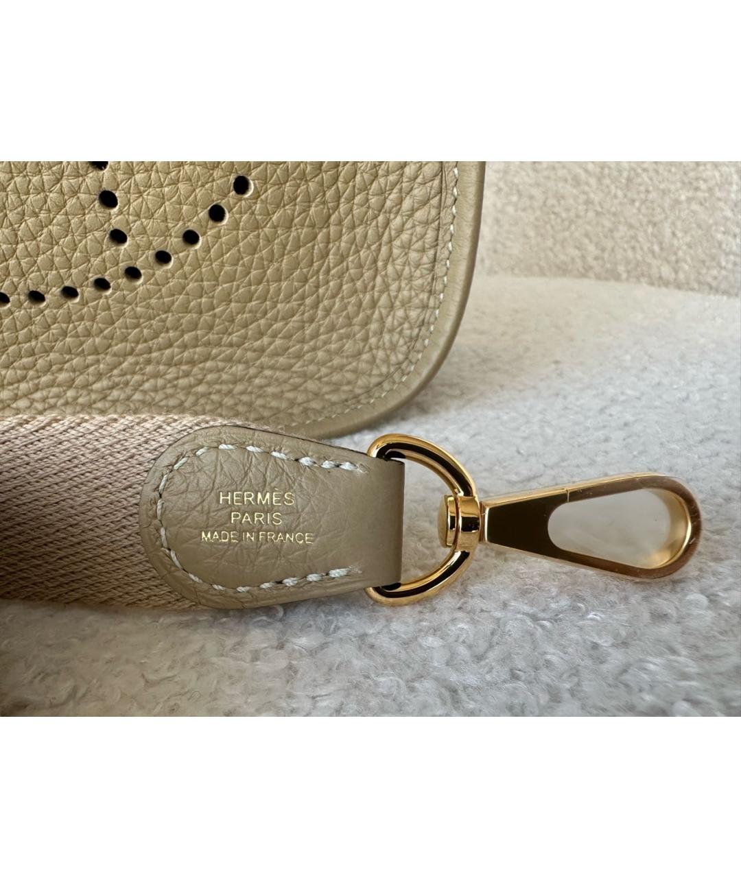HERMES Бежевая кожаная сумка через плечо, фото 8