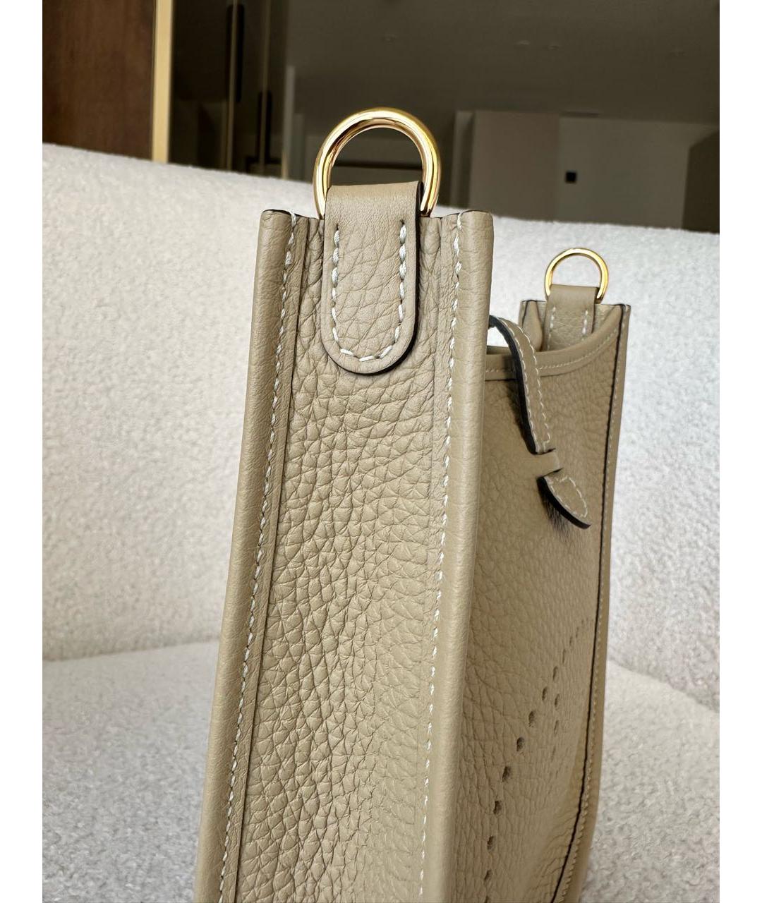 HERMES Бежевая кожаная сумка через плечо, фото 6