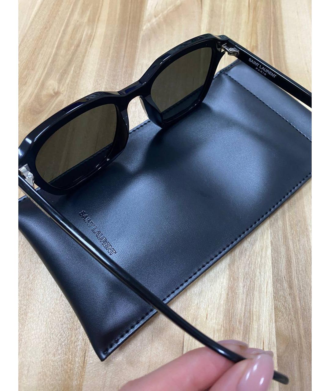 SAINT LAURENT Черные пластиковые солнцезащитные очки, фото 4