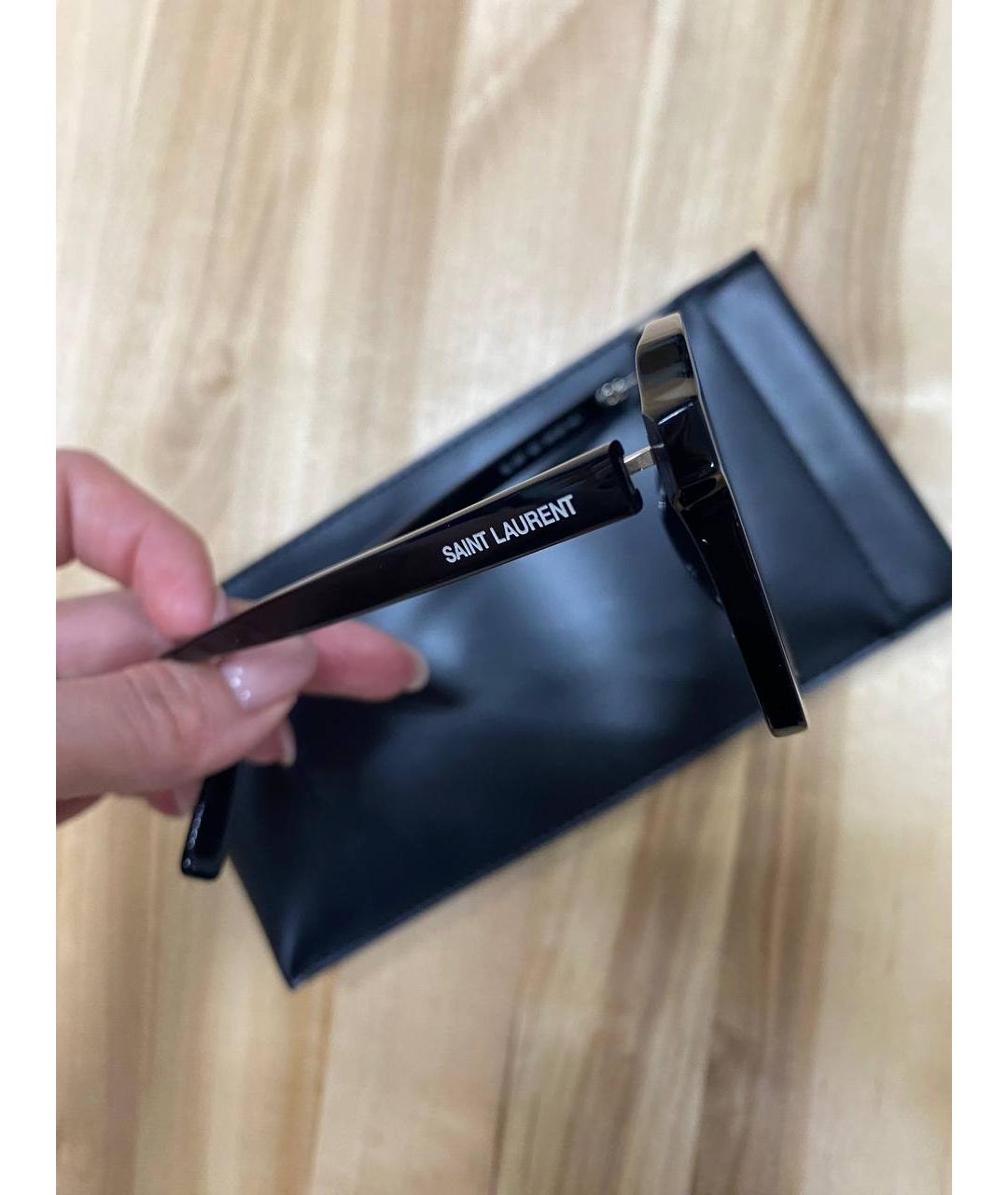 SAINT LAURENT Черные пластиковые солнцезащитные очки, фото 2