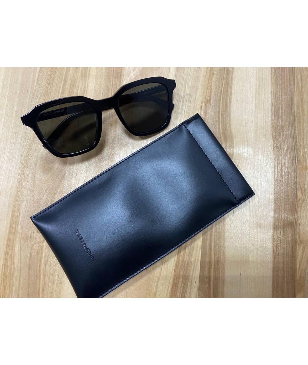 SAINT LAURENT Черные пластиковые солнцезащитные очки, фото 3