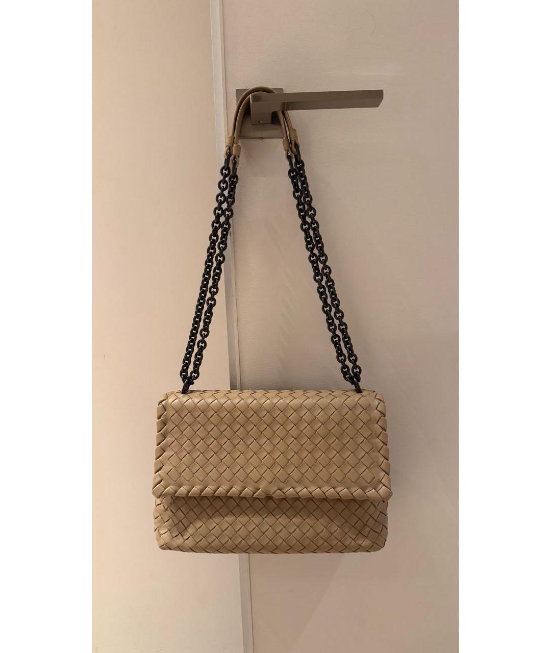 BOTTEGA VENETA Бежевая кожаная сумка через плечо, фото 7