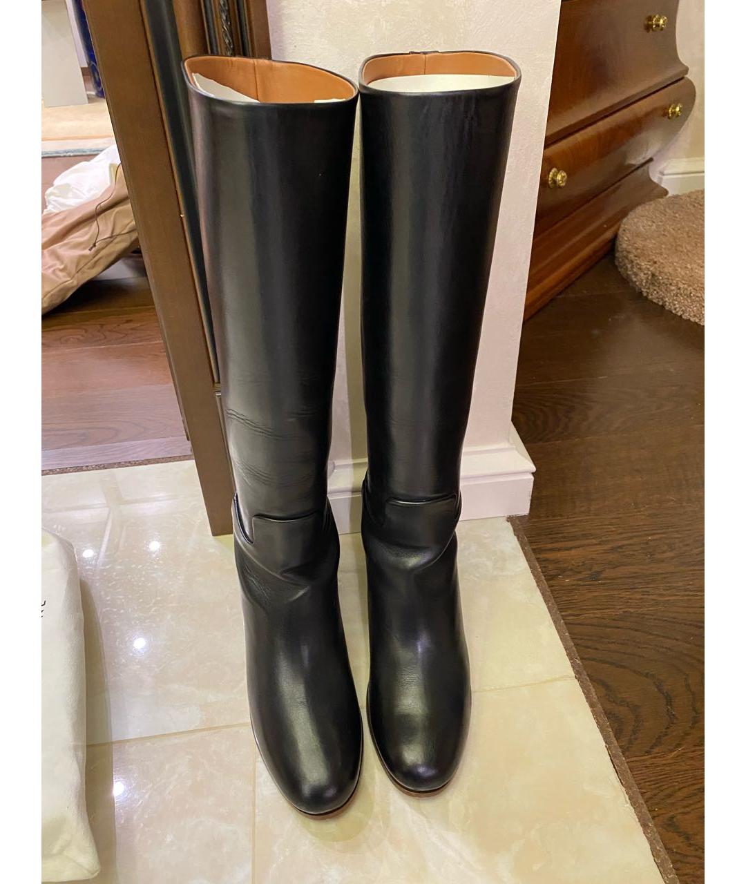 CELINE Черные кожаные сапоги, фото 2