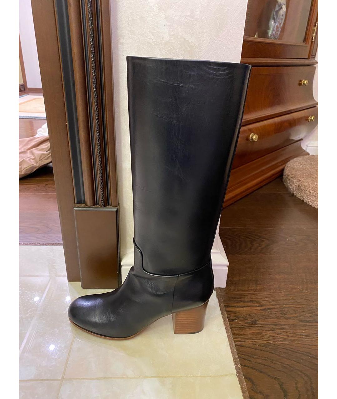 CELINE Черные кожаные сапоги, фото 4