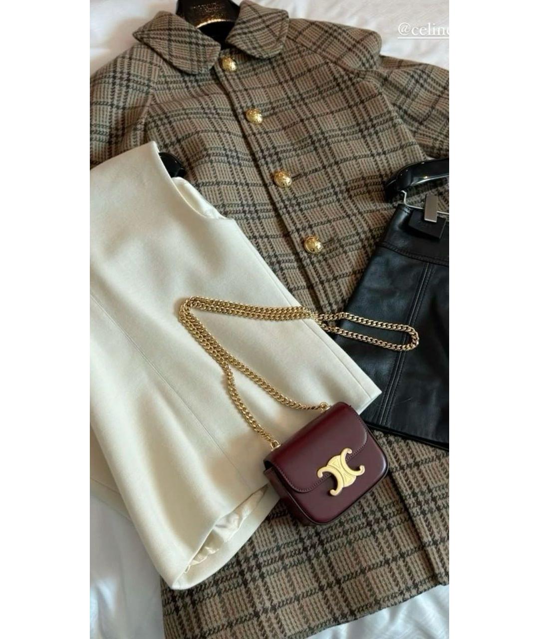 CELINE Бежевое твидовое пальто, фото 2