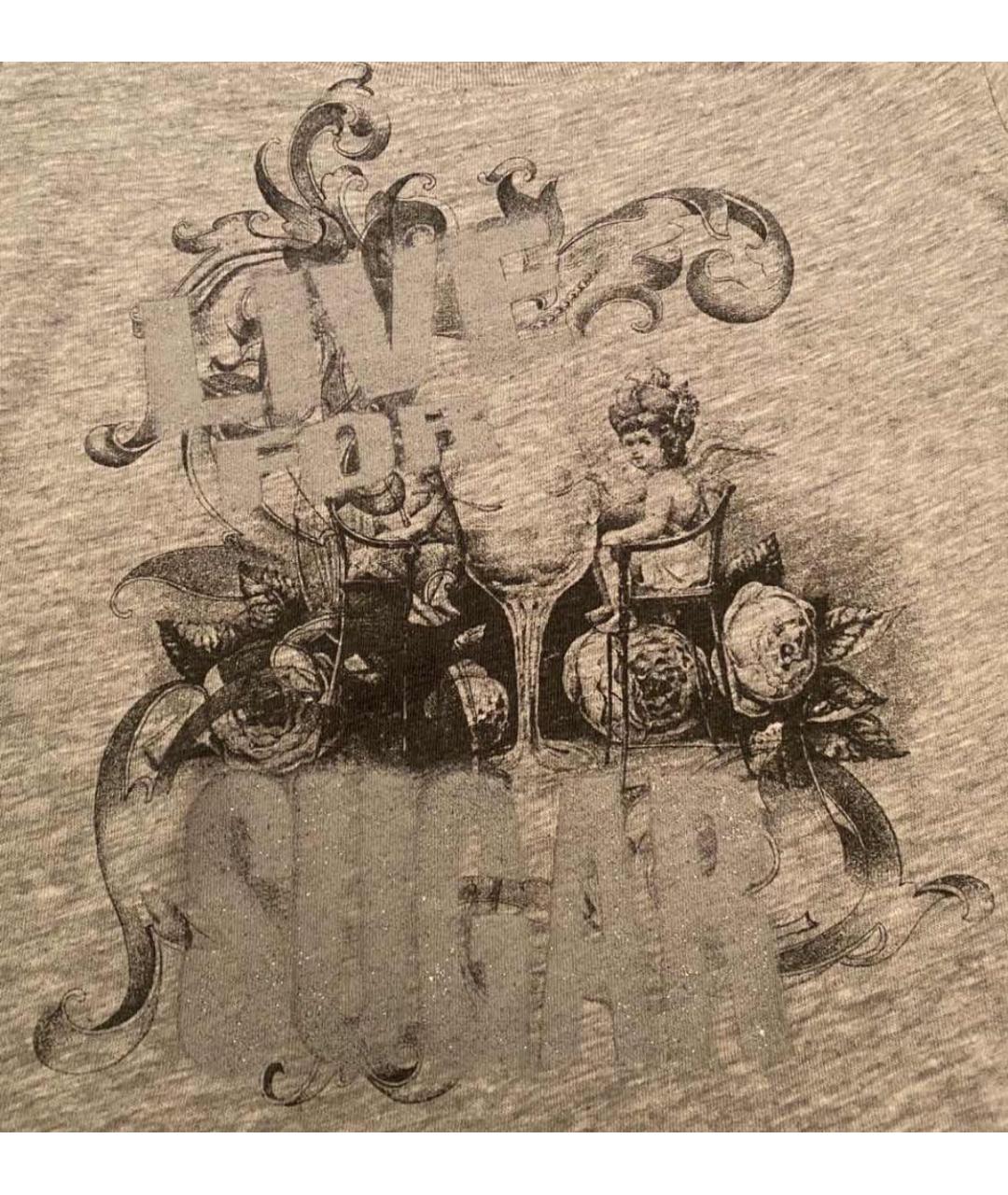 JUICY COUTURE Серая хлопковая футболка, фото 2