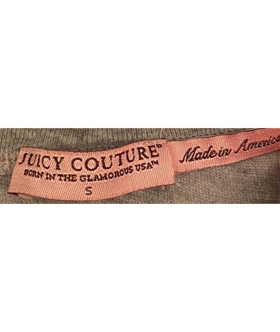 JUICY COUTURE Серая хлопковая футболка, фото 5