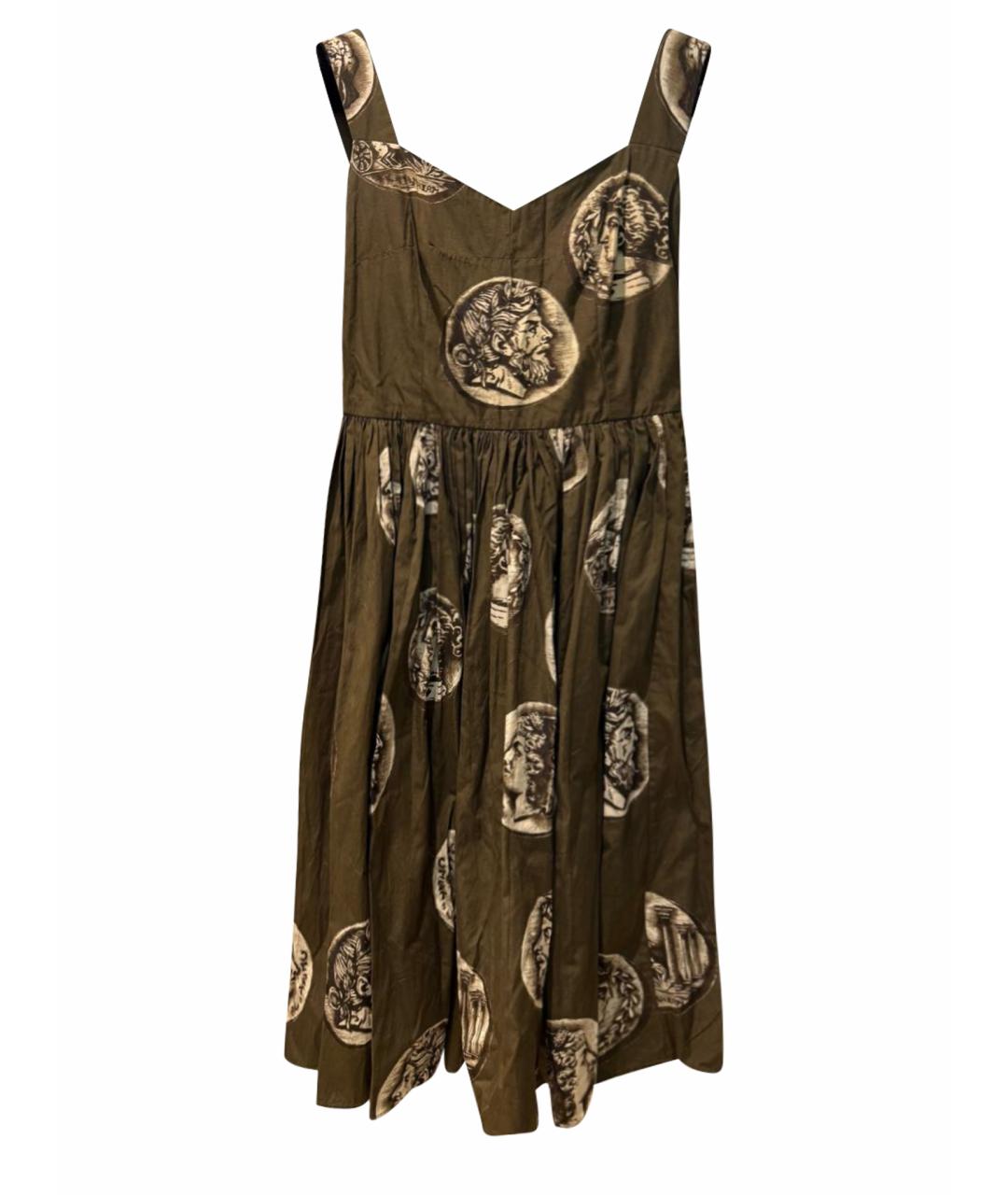 DOLCE&GABBANA Хаки хлопковый сарафан, фото 1