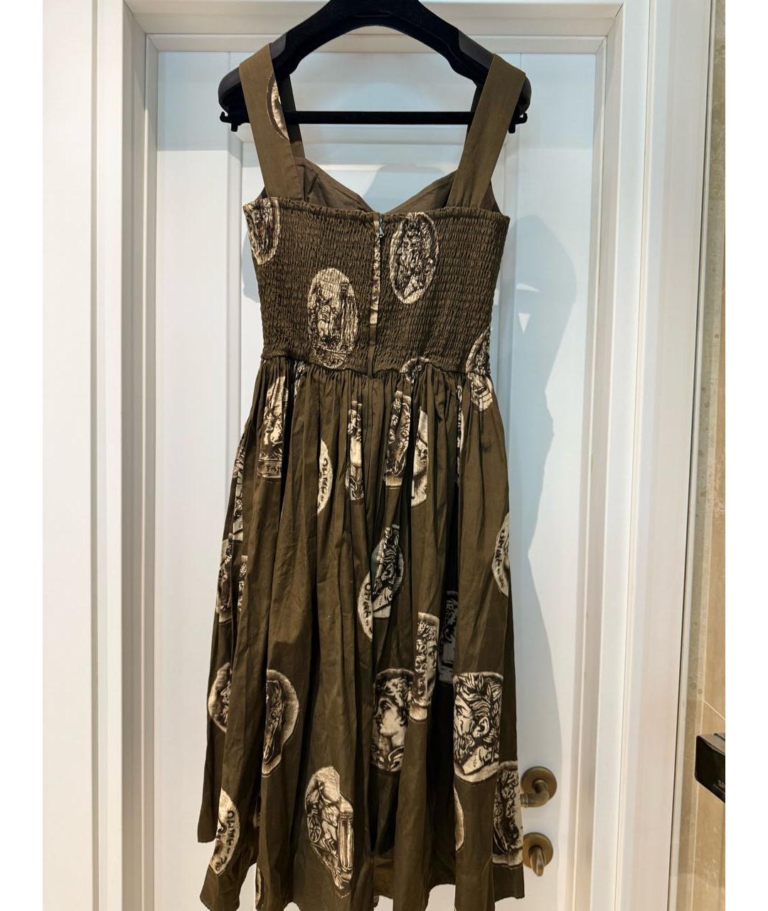 DOLCE&GABBANA Хаки хлопковый сарафан, фото 2