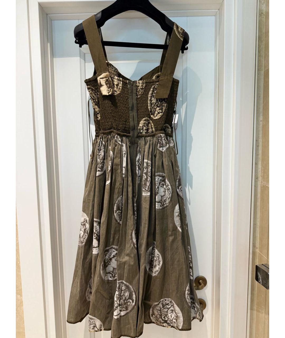 DOLCE&GABBANA Хаки хлопковый сарафан, фото 3
