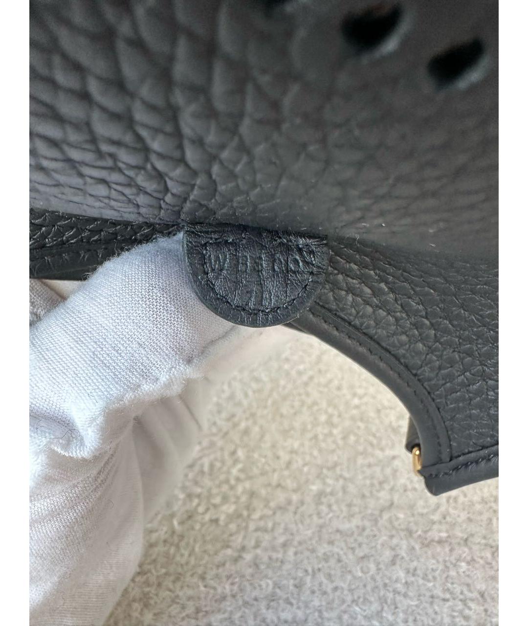 HERMES Черная кожаная сумка через плечо, фото 5