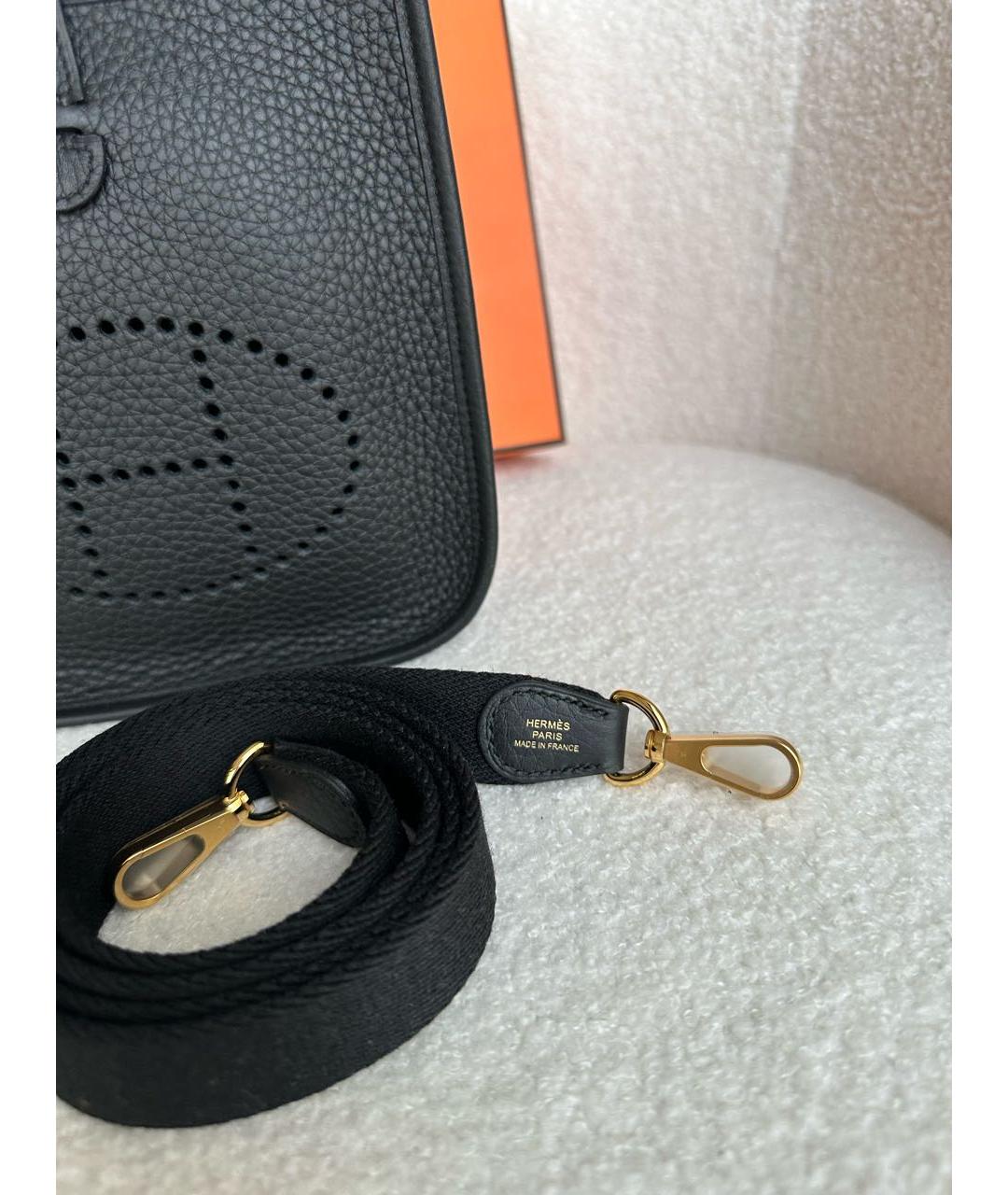 HERMES Черная кожаная сумка через плечо, фото 3