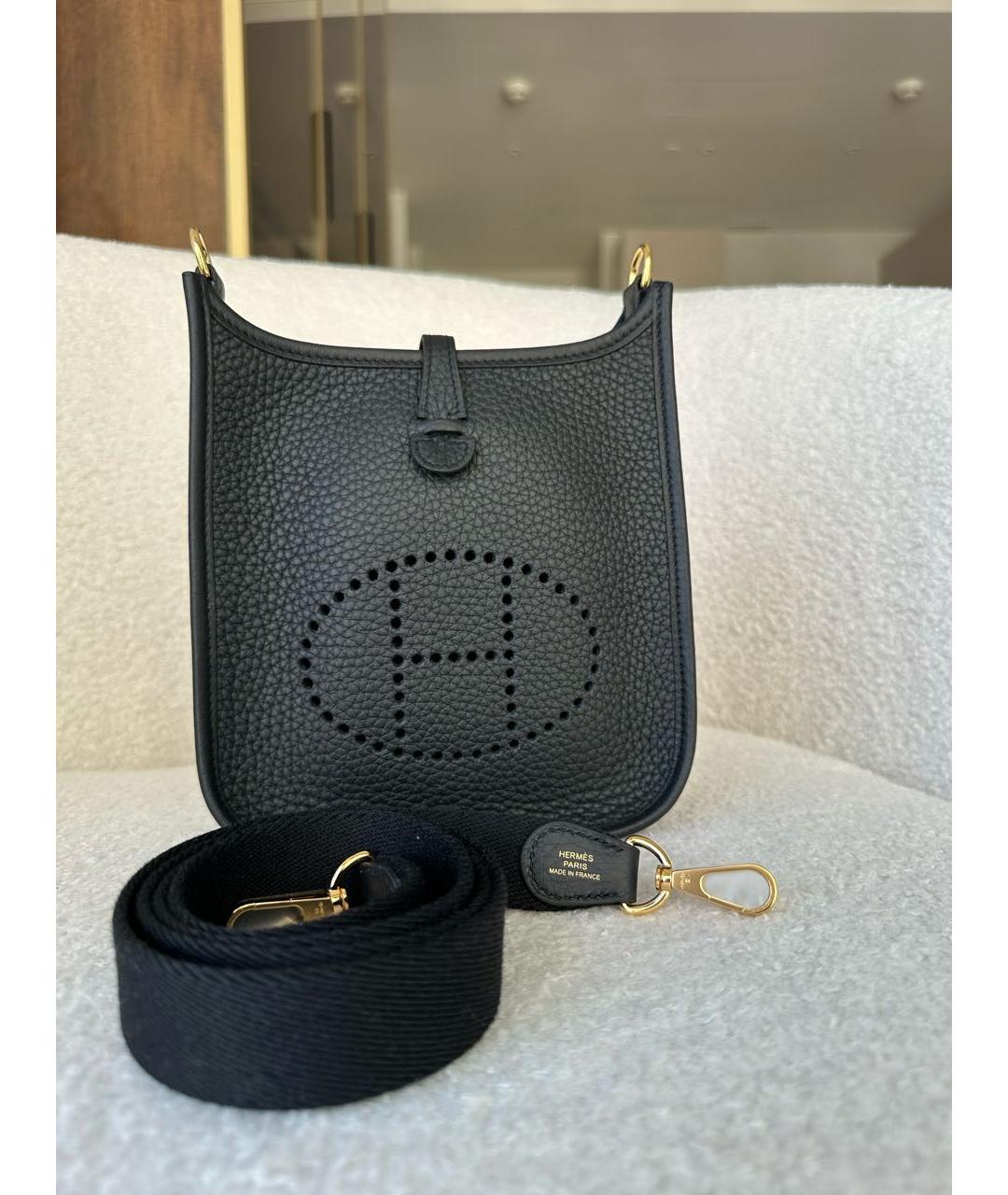 HERMES Черная кожаная сумка через плечо, фото 7