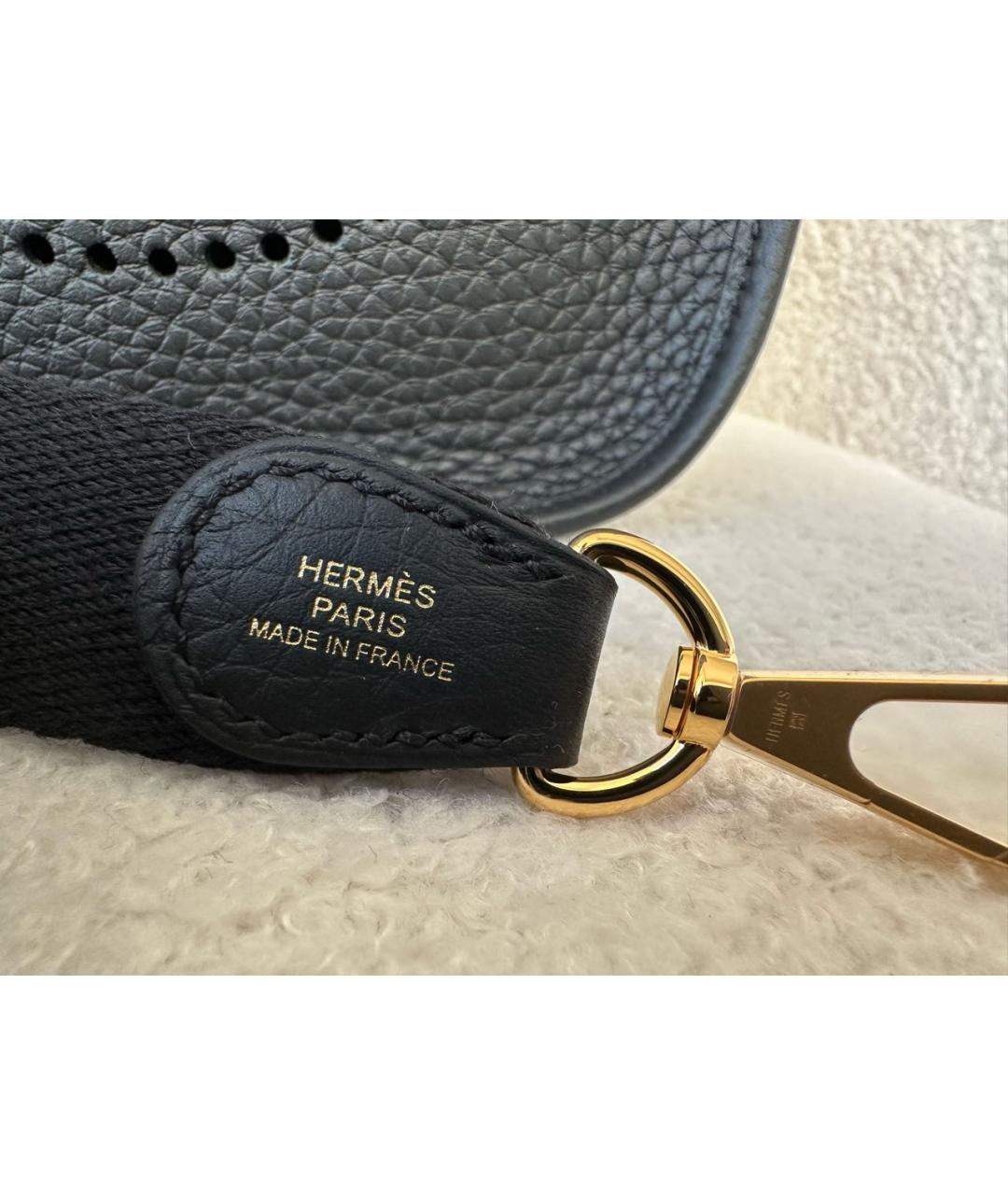 HERMES Черная кожаная сумка через плечо, фото 8
