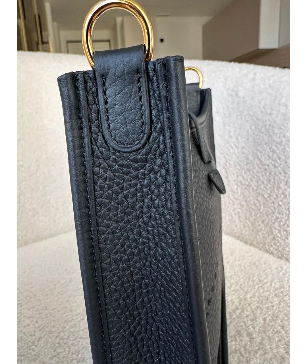 HERMES Черная кожаная сумка через плечо, фото 6