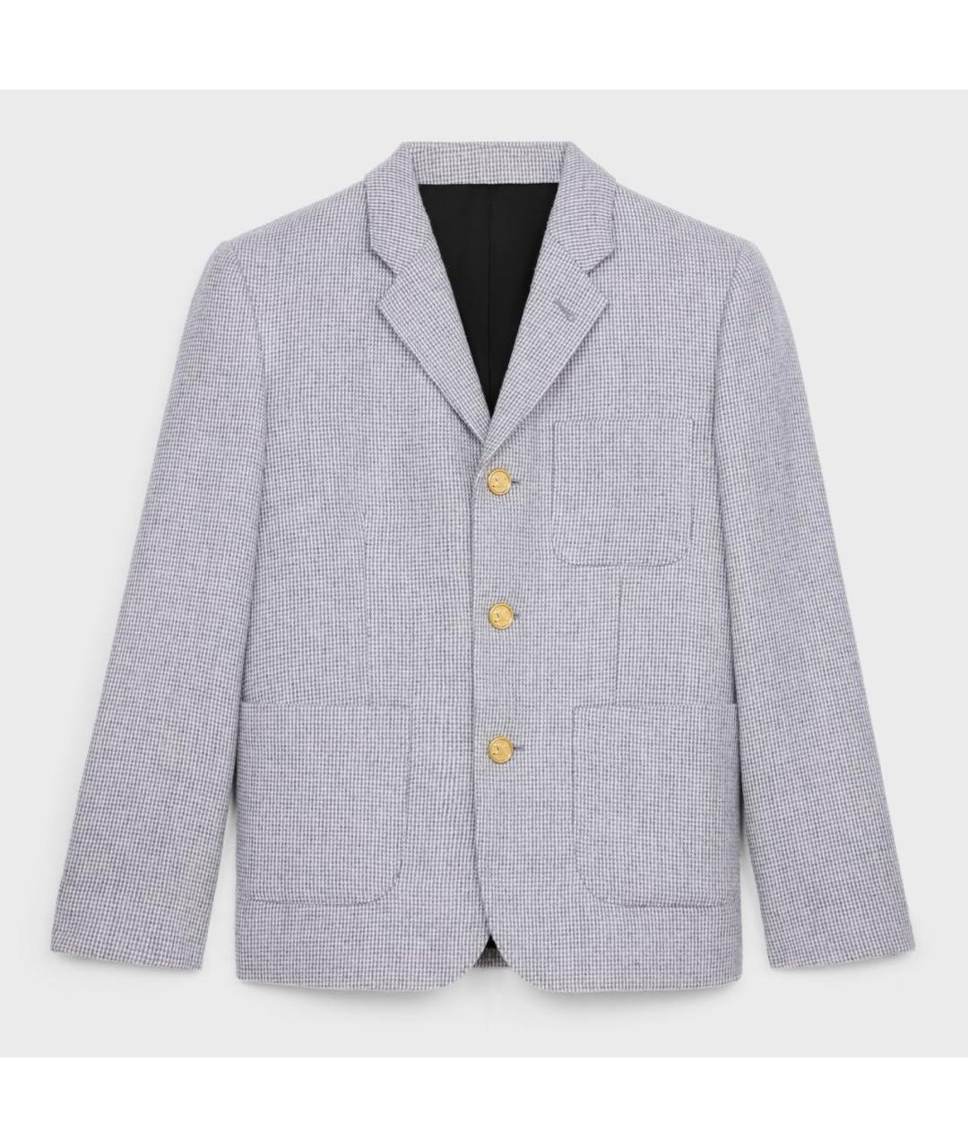 CELINE Серый шерстяной жакет/пиджак, фото 2