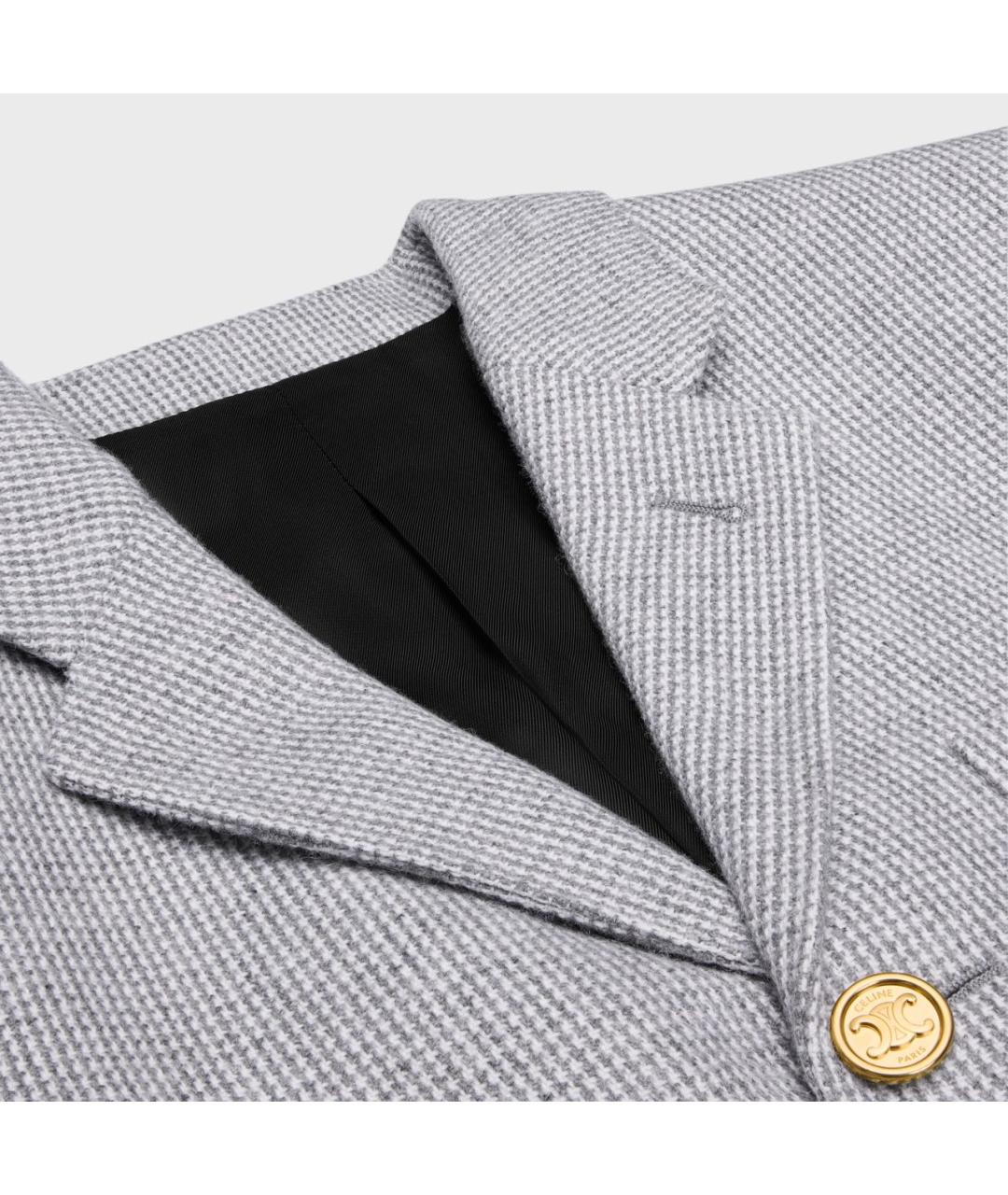 CELINE Серый шерстяной жакет/пиджак, фото 4