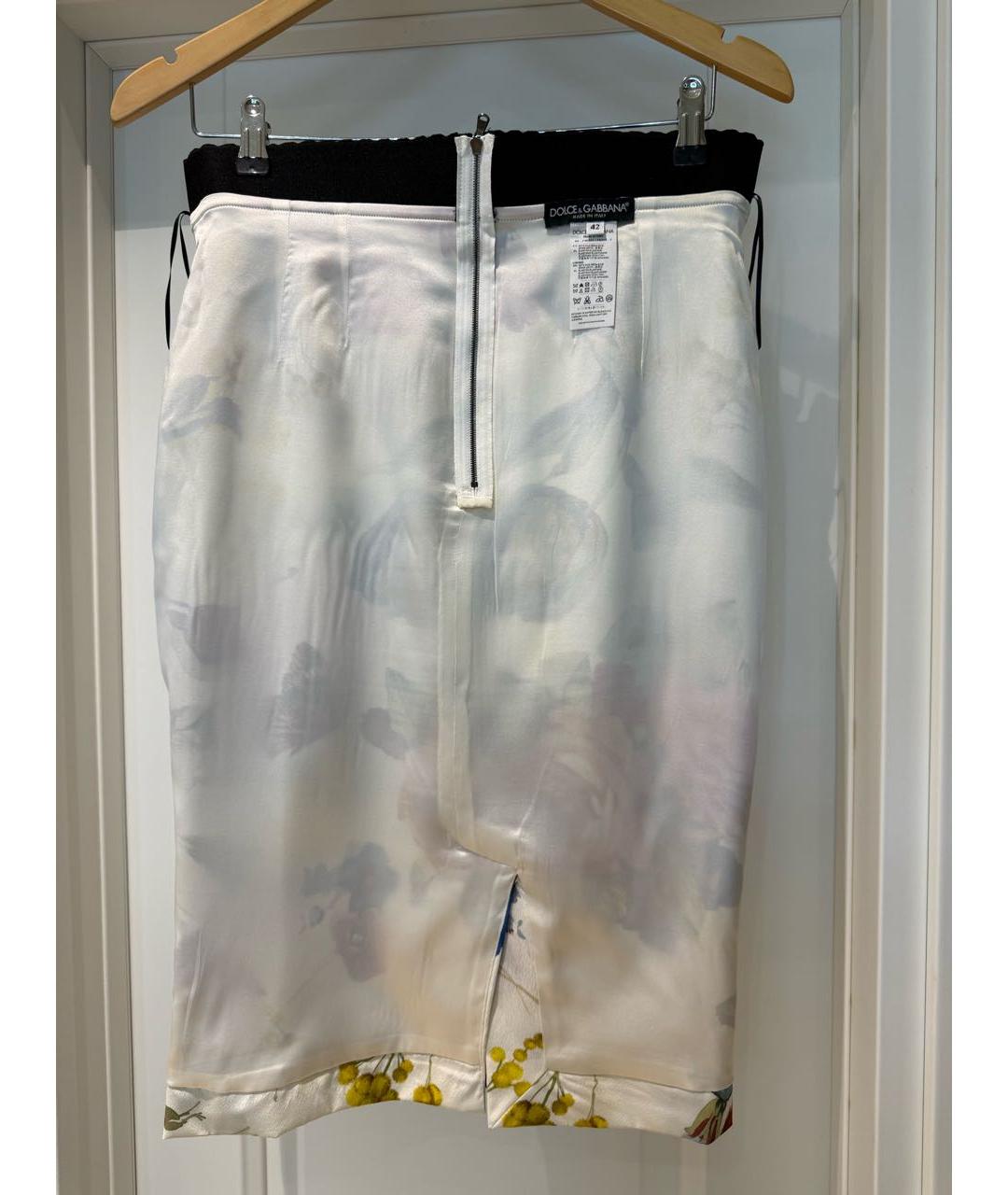 DOLCE&GABBANA Мульти шелковая юбка миди, фото 3