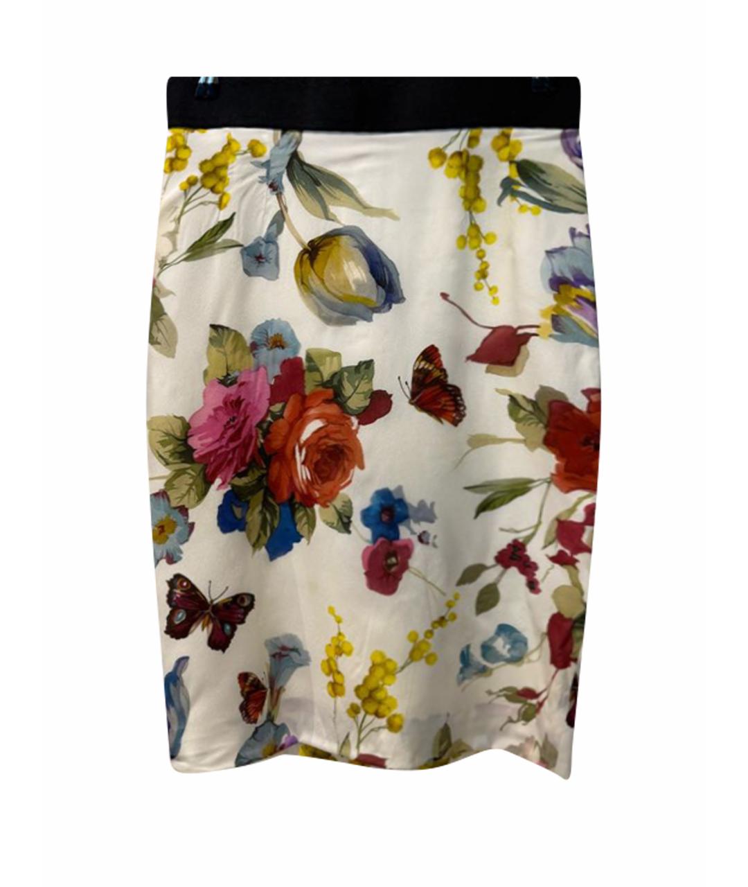 DOLCE&GABBANA Мульти шелковая юбка миди, фото 1