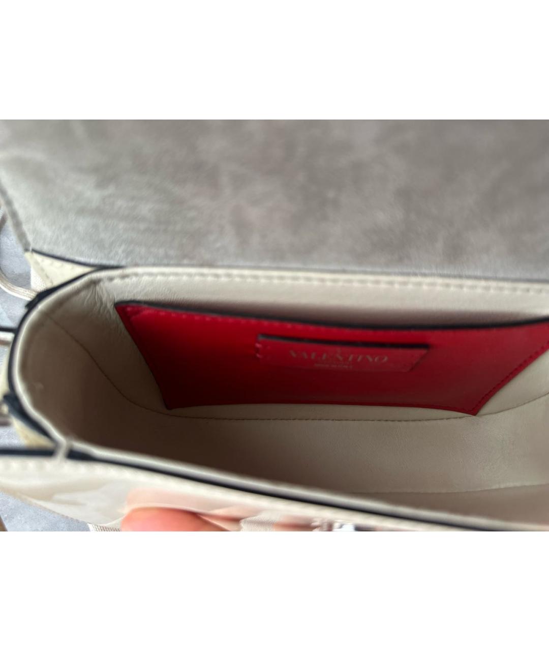 VALENTINO Белая кожаная сумка через плечо, фото 6