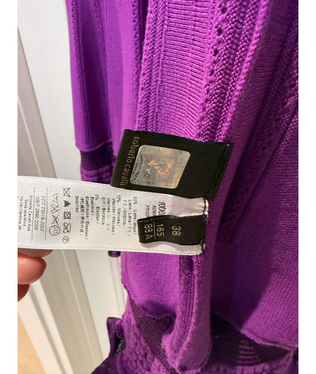 ROBERTO CAVALLI Фуксия шерстяное коктейльное платье, фото 5