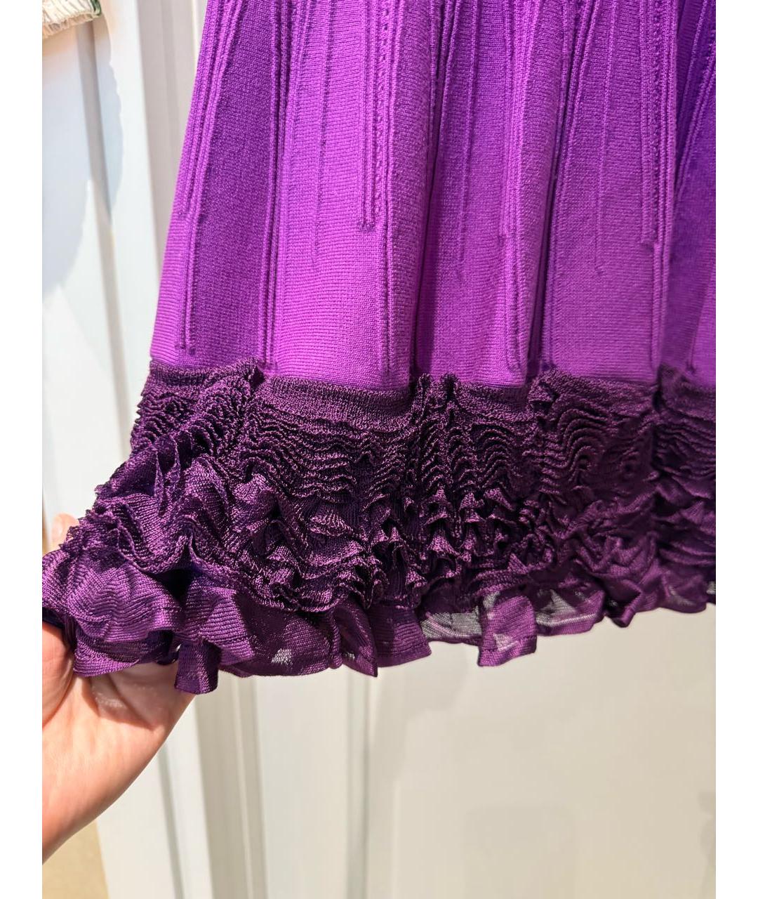 ROBERTO CAVALLI Фуксия шерстяное коктейльное платье, фото 6