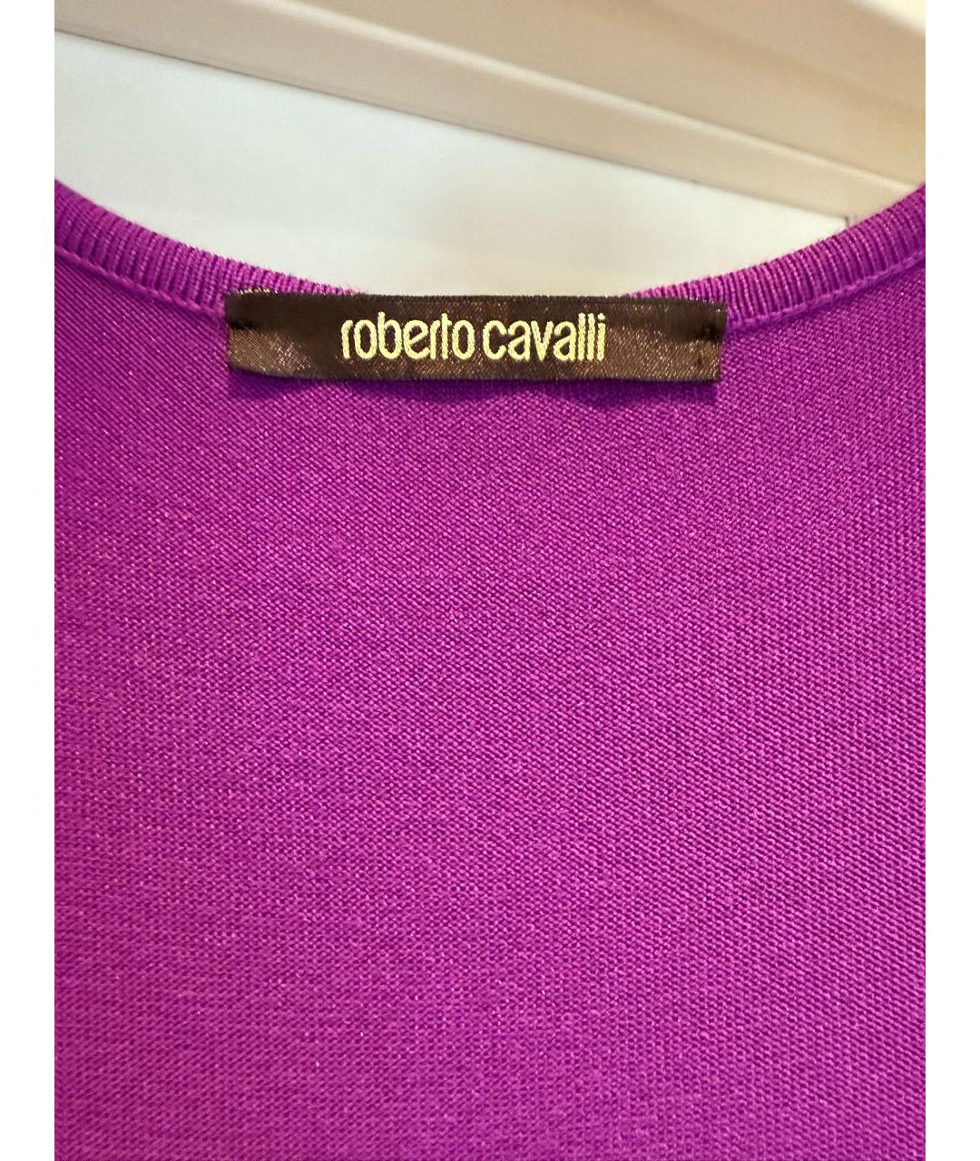 ROBERTO CAVALLI Фуксия шерстяное коктейльное платье, фото 3