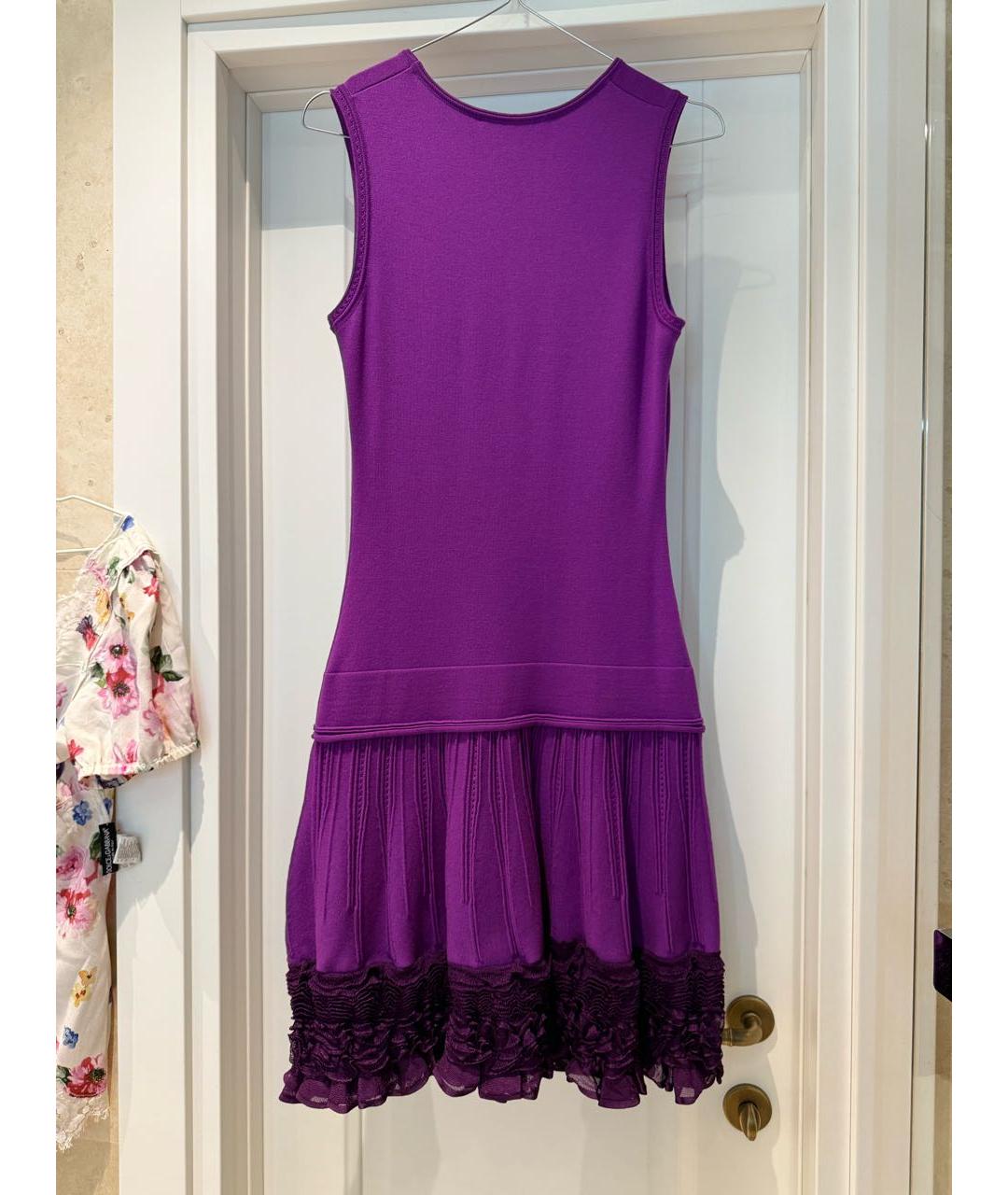 ROBERTO CAVALLI Фуксия шерстяное коктейльное платье, фото 2