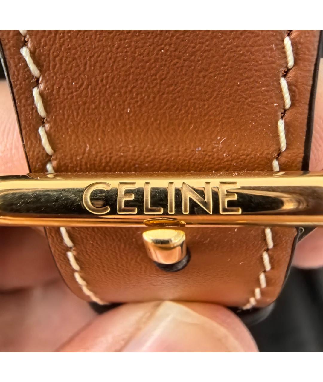 CELINE Коричневый рюкзак из искусственной кожи, фото 9