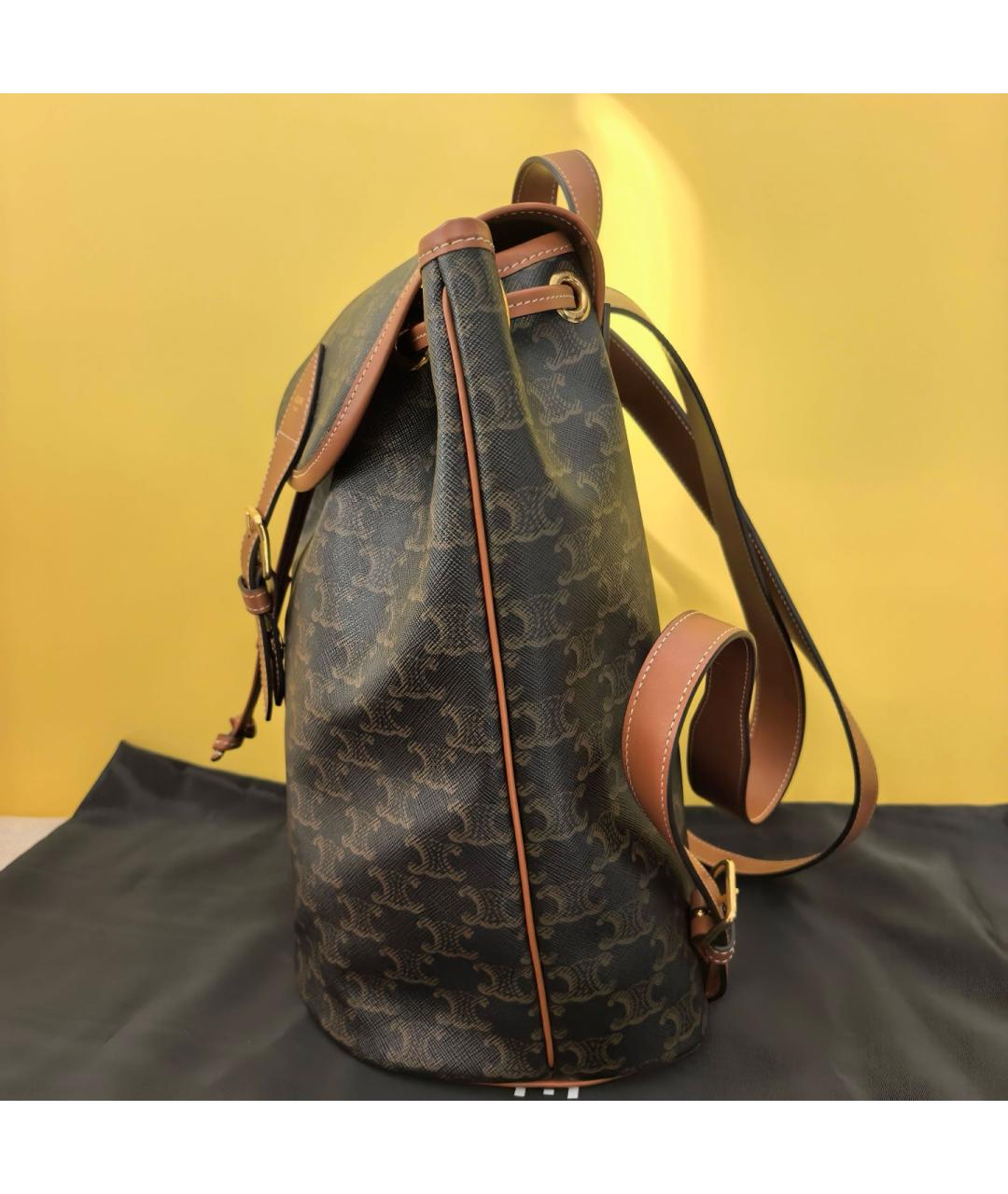 CELINE Коричневый рюкзак из искусственной кожи, фото 3