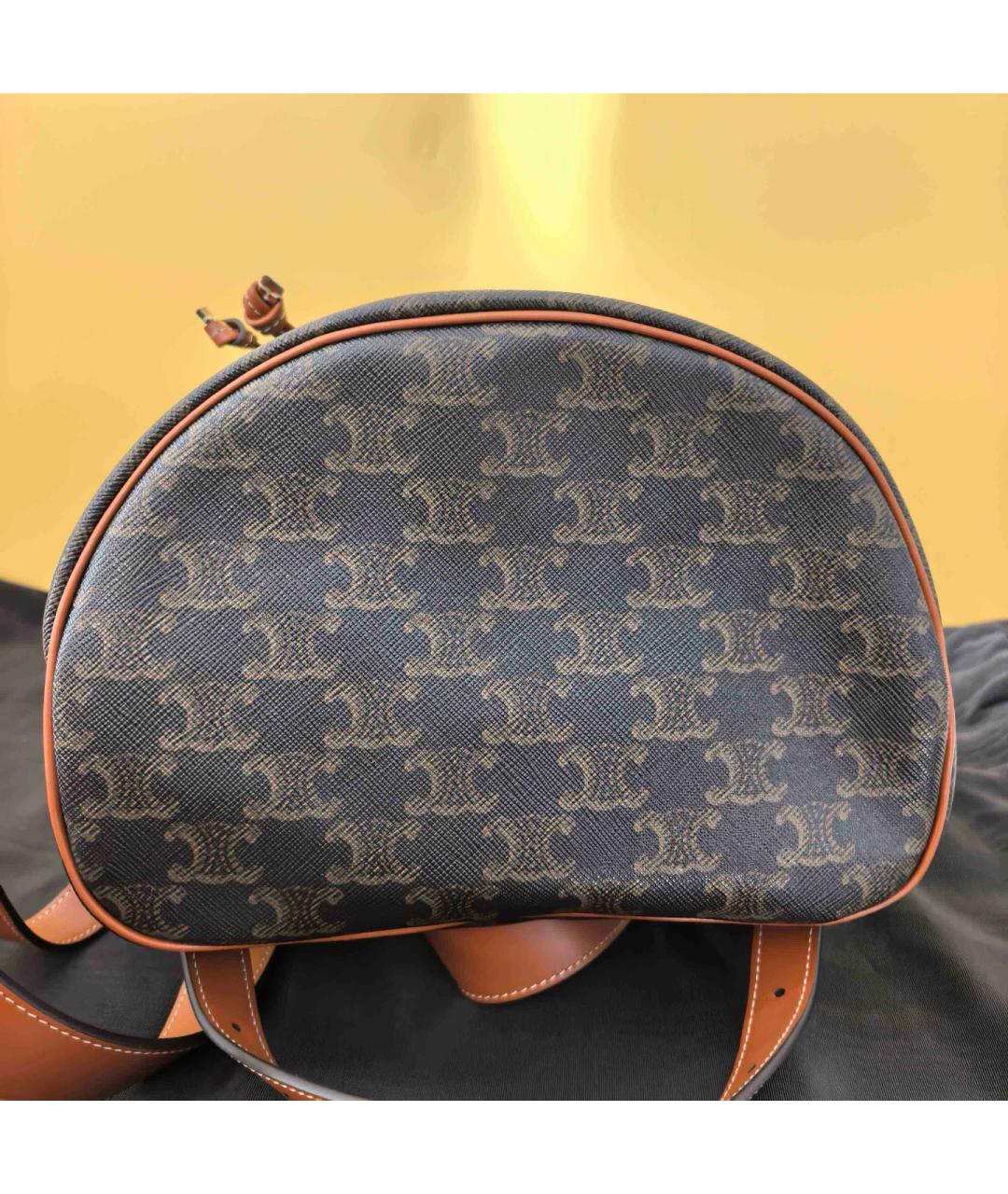 CELINE Коричневый рюкзак из искусственной кожи, фото 5