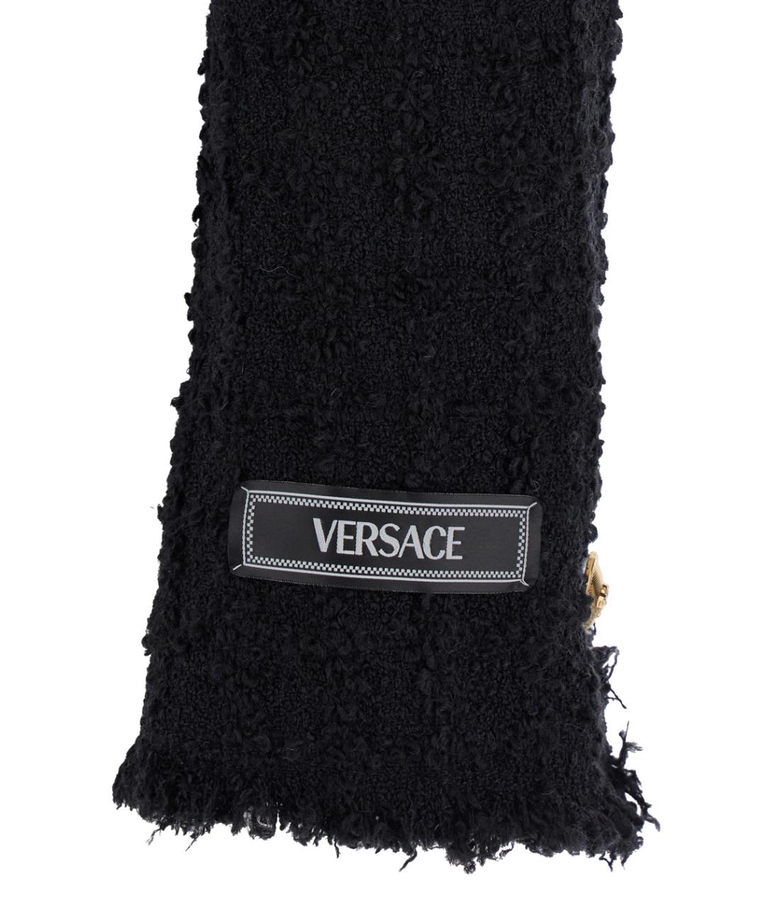 VERSACE Черный твидовый жакет/пиджак, фото 3