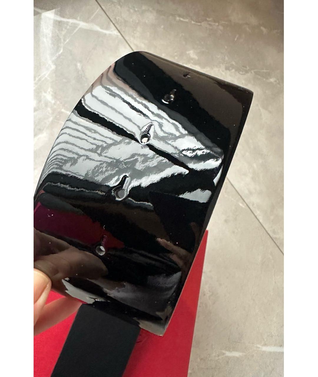 VALENTINO Черный кожаный ремень, фото 3