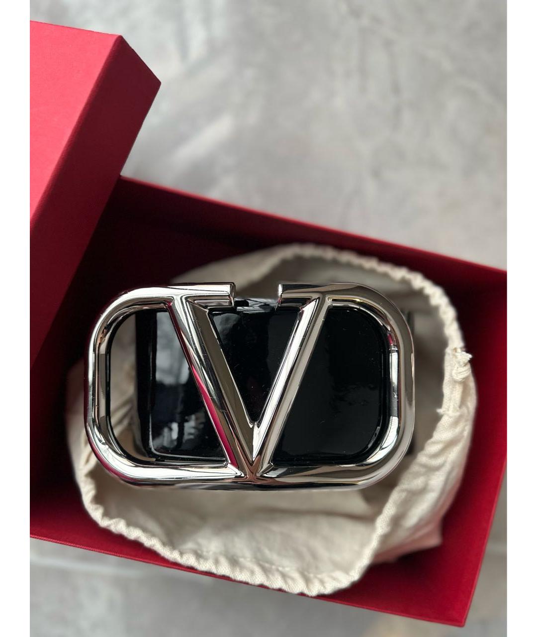 VALENTINO Черный кожаный ремень, фото 2