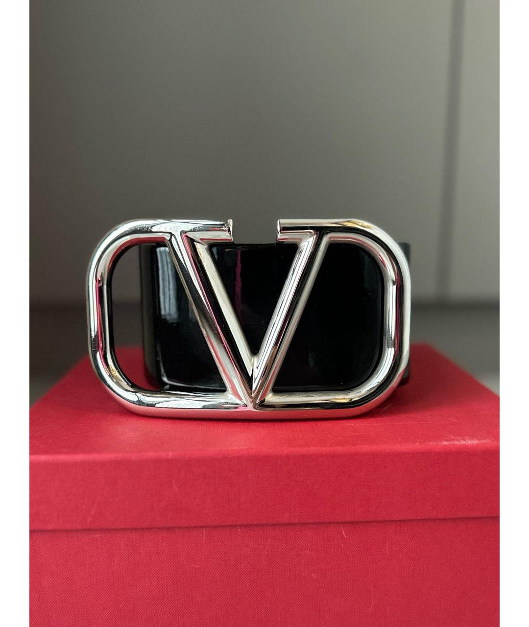 VALENTINO Черный кожаный ремень, фото 6