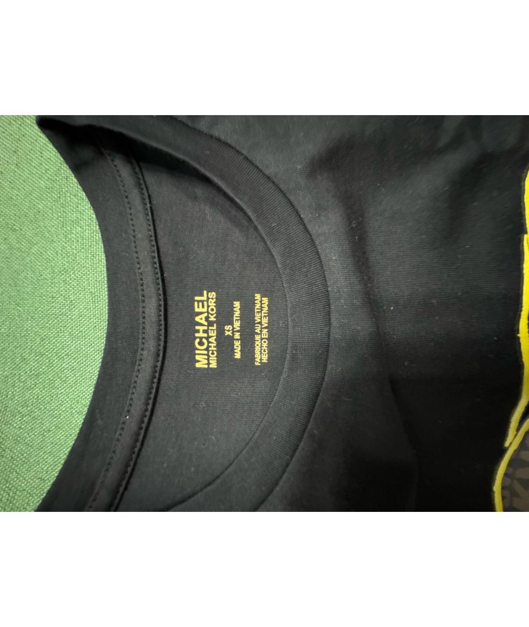 MICHAEL KORS Черная хлопковая футболка, фото 2