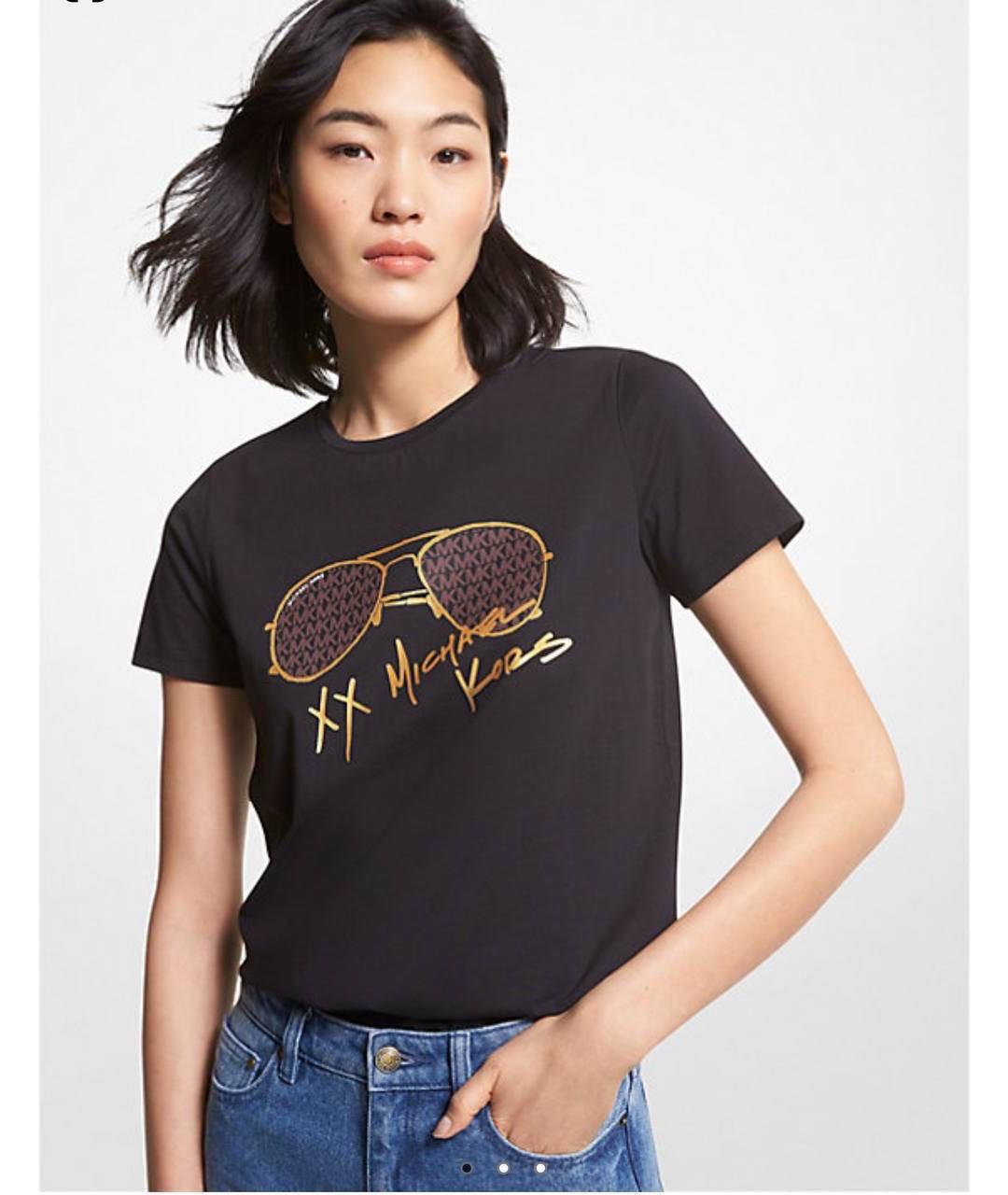 MICHAEL KORS Черная хлопковая футболка, фото 4