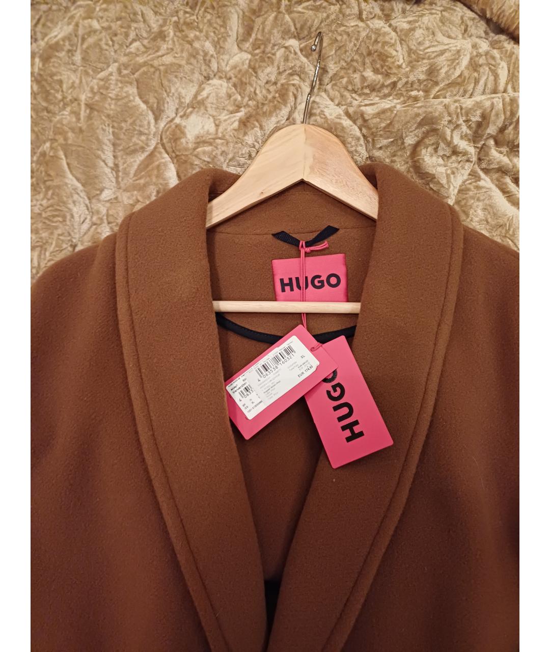 HUGO BOSS Коричневое шерстяное пальто, фото 3