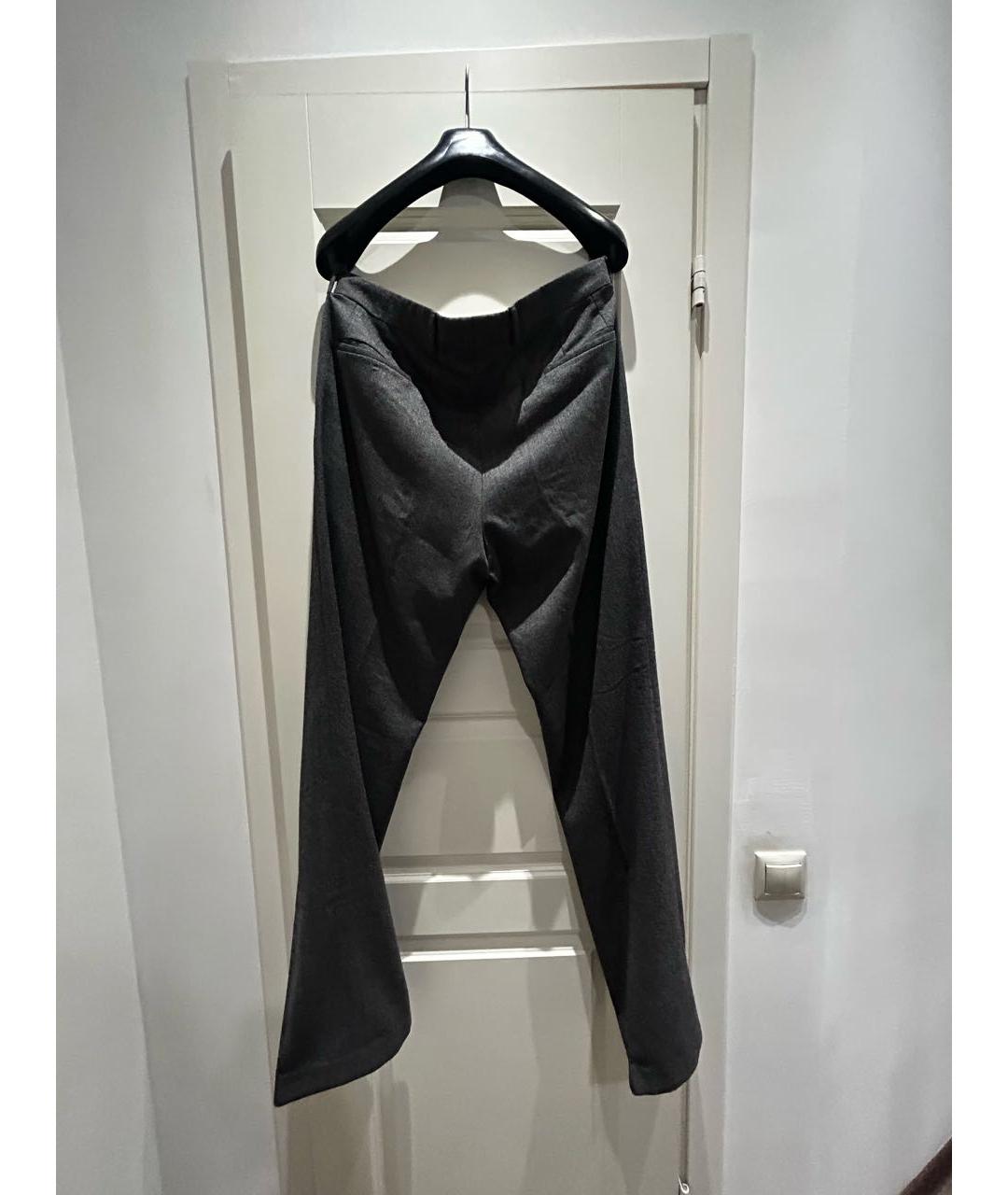 SAINT LAURENT Антрацитовые вискозные классические брюки, фото 2