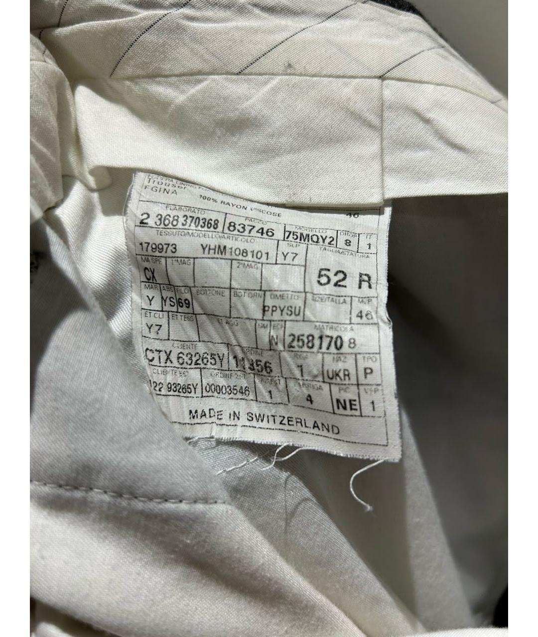 SAINT LAURENT Антрацитовые вискозные классические брюки, фото 3