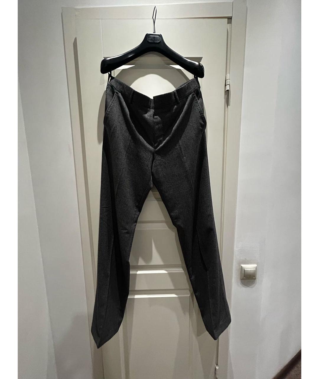 SAINT LAURENT Антрацитовые вискозные классические брюки, фото 6