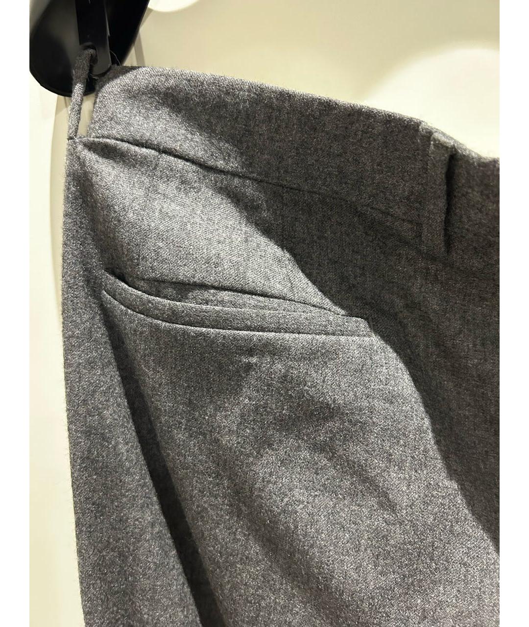 SAINT LAURENT Антрацитовые вискозные классические брюки, фото 4